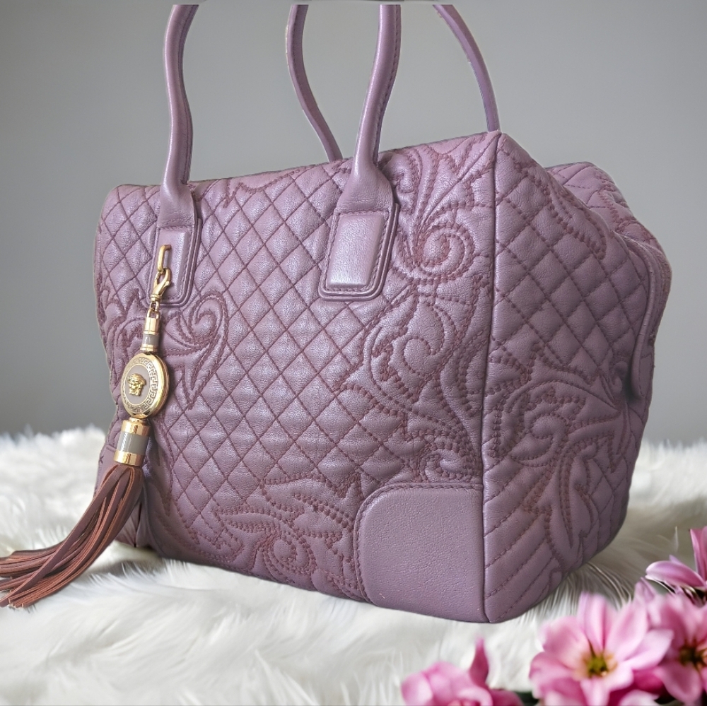SOLD ✅️GIANNI VERSACE Vanitas Limited Edition Quilted Barocco Bag - PURPLE 💜 - Picture 7 of 17